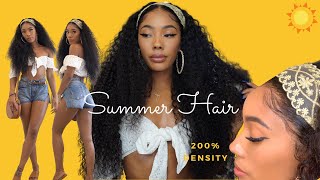 The Perfect Summer Hair! | 200% Density Curly Lace Front Wig | Unice X Lovelybryana