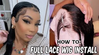 How I Install A Hd Full Lace Wig | Baby Hairs, Bleaching, Plucking & More | Aaliyahjay