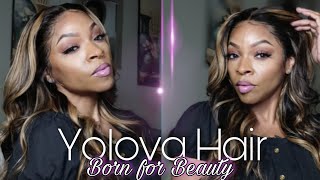 Yolova Hair | Body Wave Piano Honey Blonde 13×4 Lace Front Wigs Human Hair 180% Density | Beautifaht