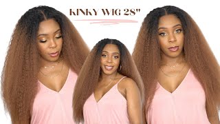 Janet Collection Synthetic Melt 13X6 Hd Lace Frontal Wig - Kinky 28 --/Wigtypes.Com