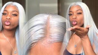 Icey Platinum Grey Lace Frontal Wig | Addcolo Hair