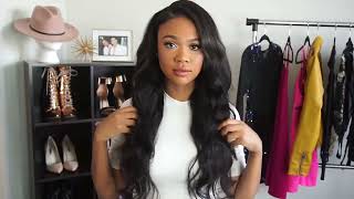So Silk Glueless Body Wave Lace Front Wigs Brazilian Human Hair Wig Pre Plucked Natural Wit