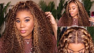 Summer Approved  | Preplucked Curly Highlight Frontal Wig | Unicehair