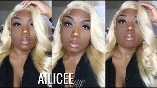 Amazon Best Blonde Wig Yet! 613 Transparent Lace Frontal Body Wave Wig| Ailiceehr Hair