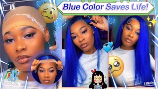 Inspired Blue Color Lace Wig! *Water Color* Method Frontal Wig Install Ft. #Ulahair
