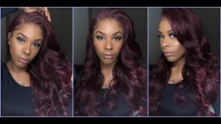 Burgundy Synthetic Pre Plucked/Styled Lace Front Wig (Beginner  Friendly)  Sensationnel | Hairsofly
