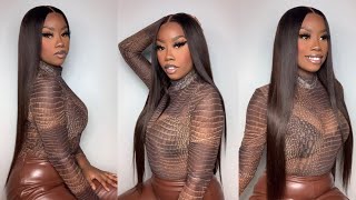 Complete Chocolate Monochrome Look Ft Tinashe 13X4 Chocolate  Lace Front Wig Install & Review
