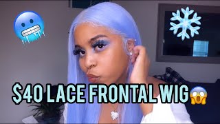 $40 Lace Front Icy Blue Wig!?! | Amazon Synthetic | 22 Inch | Giveaway Winner Announced