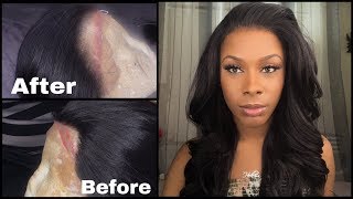 How I Pluck My Synthetic Wigs Hairline | Bobbi Boss 13X4 Hand-Tied Swiss Lace Front Wig - Sylvanna