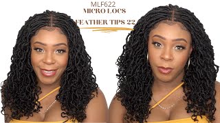 Bobbi Boss Synthetic Hair 4X4 Frontal Lace Wig - Mlf622 Micro Locs Feather Tips 22 --/Wigtypes.Com
