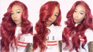Bomb Red Synthetic Lace Front| Ft. Fnh| Gls160