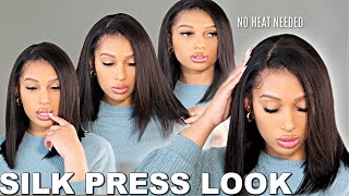 Wow! Silk Press Wig! 360 Pre-Plucked Lace Wig | No Salon No Problem!