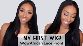 My First Wig! Wowafrican Pre-Plucked Lace Front Wig Review! | Biancareneetoday