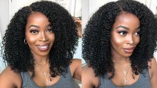 Finally Another Affordable Natural Hair Wig 100% Glueless Lace Wig Install: No Gel Ft.Curls Curls