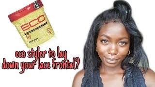 How To Lay Down Your Lace Frontal Wig Using Eco Styler Gel Only!!!!