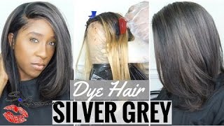 How To Dye Your Hair Silver/Grey!! | Ft Premier Lace Wigs