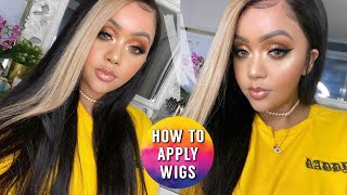How To Apply Wigs For Beginners - Easy Wig Application Tutorial - Very Detailed || Lace Front Wigs