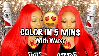 How To Dye Your Lace Frontal Wig Red | No Damage No Stained Lace | Water Color Method