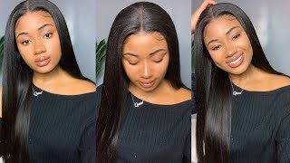Most Realistic Yaki Straight Lace Front Wig Install Ever! |  Myfirstwig | Ft. @Miss Khrissy
