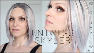 Uniwigs Skyler ~ Light Blue Pink Grey Bob Synthetic Lace Front Wig Review & Style