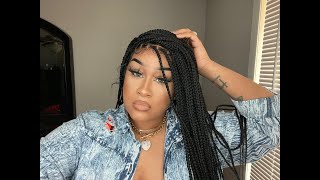 Outre 13X4 Lace Frontal Wig Knotless Square Part Braids