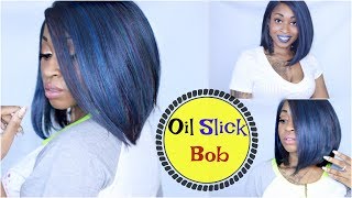 Oil Slick Iridescent Bob ☆ Mane Concept Red Carpet Lace Front Wig Rcp784 Debbie | Samorelovetv