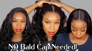 ❌ No Glue ❌ No Bald Cap ❌ No Plucking Lace Frontal Wig Install | Clean Bleached Hairline & Deep Part