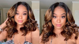 Beauty Forever Hair | Balayage Lace Frontal Wig | Install And Style + Plus Size Outfit