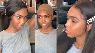 Completely Glueless Frontal Wig Install | Gluless Frontal Install | Transparent Lace On Woc