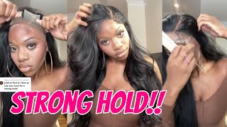 Lay Your Lace For A Strong Hold Tutorial  Straight Transparent Lace Wig | | Ft. Alimice Hair