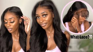 The Best Body Wave Lace Frontal Wig | Melted Hairline Wig Install + Bombshell Curls | Wiggins Hair