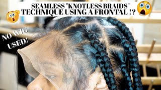 Knotless Box Braids Using A Frontal? No Wig | Thin Edges Friendly | Laurasia Andrea Natural Hair