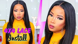 Step By Step How To Install 4X4 Lace Wig For Beginners | Ft. Hairsmarket Wig