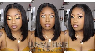 Grwm | Hair + Makeup | How To Slay A Closure Bob Wig | Ft. Luvme Hair |