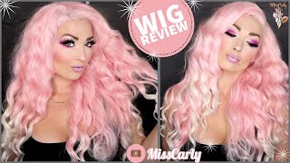 ✨Lace Front Wig Review! ✨ Donalovehair Wigs |  Pink To White Wavy Wig  Wow!!