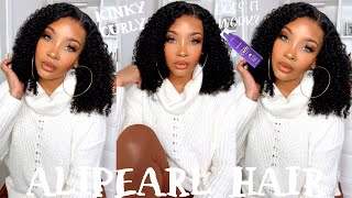 Must Watch  Gorgeous Kinky Curly Lace Front Wig + Does Aussie Mousse Work?| Ft. Alipearl Hair