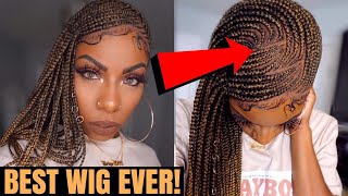 Most Realistic Wig Ever! Cornrows In 5 Mins│ How To Melt The Lace And Remove Lemonade Braided Wig