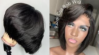 Layered Cut Bob Wig On A Dome Cap| Bundle Hair