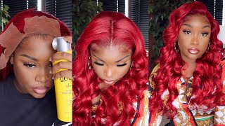 This Is Unbelievable! Best Red 13*6 Lace Front Wig No Bleeding Flawless Hair Install X Tinashe Hair