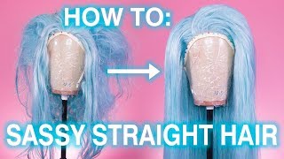 How To Straighten And Tease Straight Hair: Synthetic Wig Styling Tutorial
