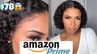 Affordable Human Hair Curly Bob Lace Front Wig Install | Amazon Prime Wig | Nikiss Hair