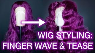 Curling And Teasing Synthetic Wigs: Centre Part Wig Styling Tutorial