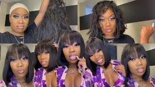 From Hot Mess To Hottie | Old Wig Transformation | Fringe Bangs Easy
