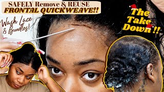 Safely Remove & Reuse Frontal Quickweave Pt. 2 | Wash Lace & Bundles | Laurasia Andrea Fairyycember