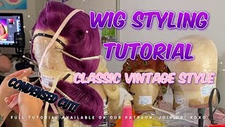 Wig Styling Tutorial (Time-Lapse) | Classic Vintage Style | Styledbyesther