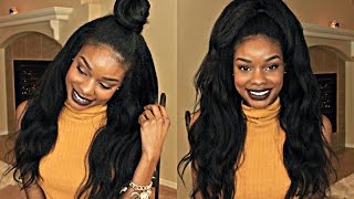 Half Up Half Down On A Lace Front Wig | Kinky Straight Hair | Premierlacewigs