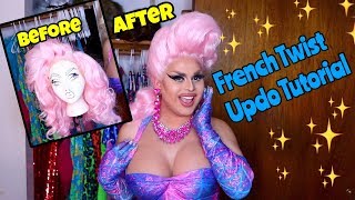 How To Style A French Twist Updo | Drag Queen Wig Styling | Jaymes Mansfield