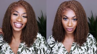 This Color Is Gorgeous... Kinky Curly Lace Front Wig Ft. Wigs.Com