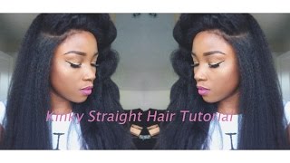 How I Style My Kinky Straight Full Lace Wig|Makeba (Ynotkeeb)