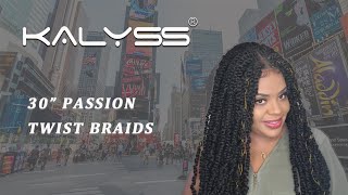 Kalyss 30” Passion Twist Braided Wigs With Water Wave Curls Ends